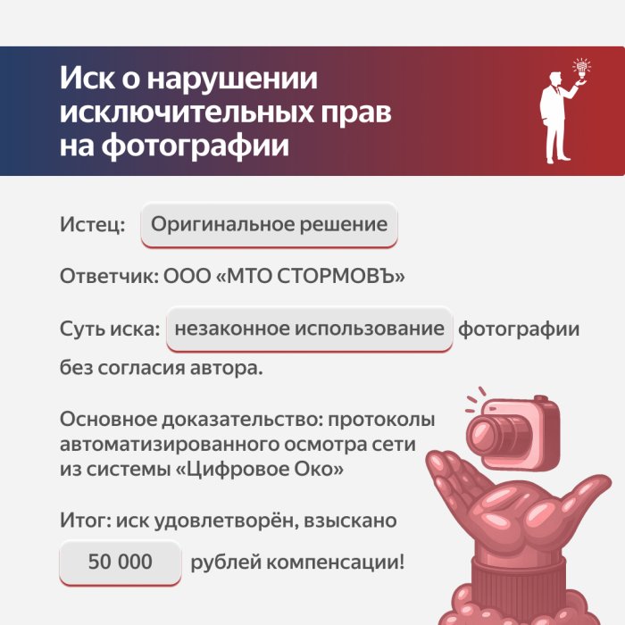 ООО «МТО «СТОРМОВЪ»: штраф 50 000 ₽ за чужое фото